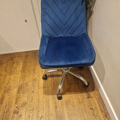 Blue Velvet Accent Office Swivel Chair