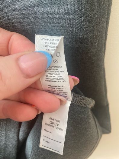 Dunnes grey pinafore (as new) age 7-8