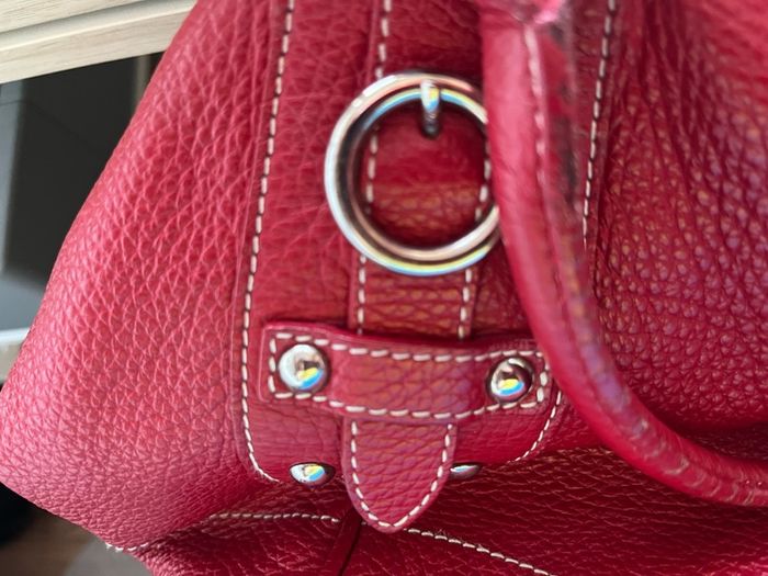 Furla Red Pebbled Leather Tote Bag