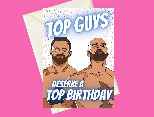 AEW FTR Top Guys Cash Wheeler Dax Harwood Birthday A5 Card, Perfect for gifts, occasions, or funny card for Pro Wrestling Fans