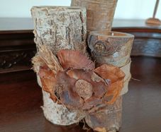 Rustic Natural Wood Tealight Candle Holder