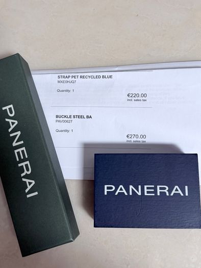 Panerai blue leather strap with buckle