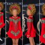 Stunning Red & Gold John Carey Dress Image 3