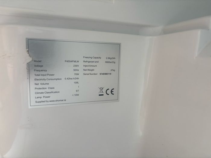 Powerpoint P4554FMLW Undercounter Fridge Freezer