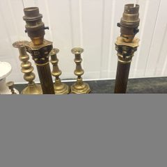 Pair of Vintage Corinthian Column Table Lamp Bases