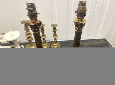 Pair of Vintage Corinthian Column Table Lamp Bases
