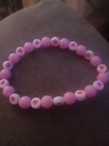Handmade beeded heart bracelet