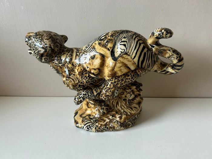 Vintage Tiger Ornament Collage