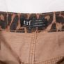 Zara Brown Leopard Print Denim Front Slit Midi Skirt Size M Image 2