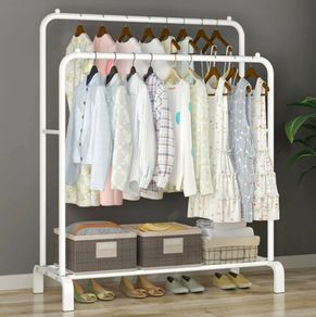 Metal Double Clothes Garment Rail