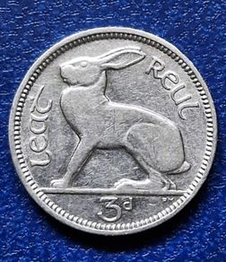 Ireland 1940 Three 3d Pence coin