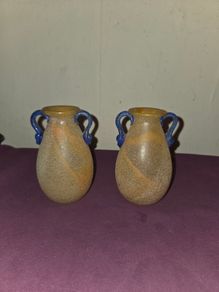 Matching Pair of Spanish Lafiore Vases