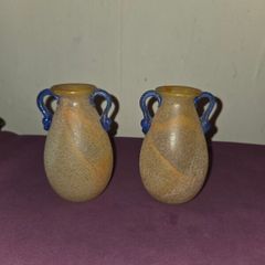Matching Pair of Spanish Lafiore Vases