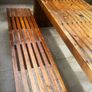 Teak table and benches. Image 3