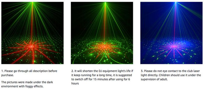 Laser Projector Lights RGB UV DJ Disco Stage Party Lights for Christmas Halloween Birthday Weddin