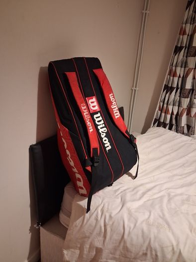 Wilson Tour Thermo Guard Tennis Racket Bag  3 Compartment  Red/Black