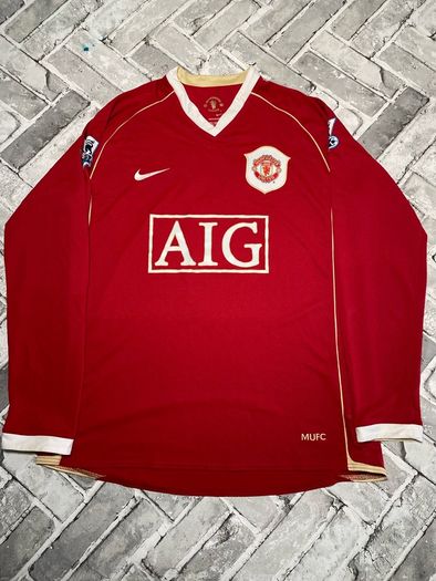 Nike Manchester United Mens 2006/2007 Home Long Sleeve Jersey No.4 Heinze Size Medium