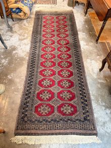 Vintage Bokhara Hand Knotted Pakistani Runner