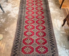 Vintage Bokhara Hand Knotted Pakistani Runner
