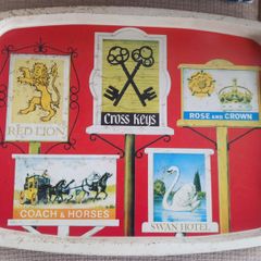 Vintage Handiware Liverpool Metal Serving Tray - Inn Signs No. 1919 Retro Barware