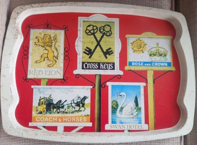 Vintage Handiware Liverpool Metal Serving Tray - Inn Signs No. 1919 Retro Barware