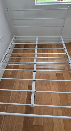 Free double bed metal frame white.