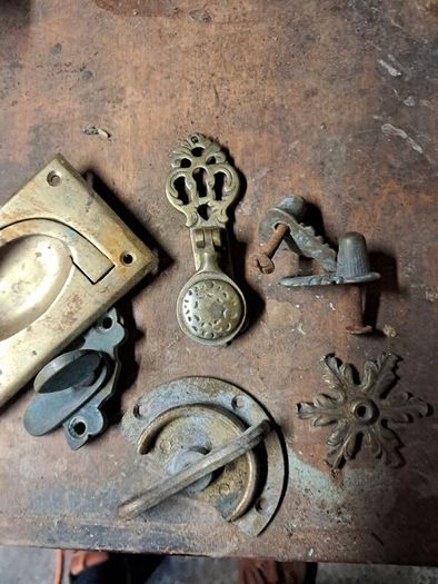 various  brass furniture pieces