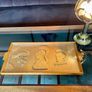 Vintage Pretty Greek Handmade Wooden Glass Top Drinks Cocktail Tea Tray Historic Grecian Motifs 1970s Image 5
