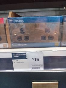 3 brand new electrical sockets.2 x twin sockets + 1 single. Photo shows price of double in B+q. Selling 3 together.bargain  at this price