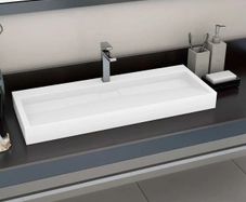 Wash Basin 120x46x11 cm Mineral Cast/Marble Cast White