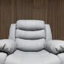 Roma recliner Sofa light Grey leather Image 5