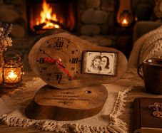 Handcrafted Personalised Wooden Clock  Unique Memory Gift