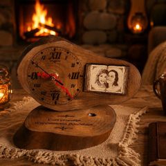 Handcrafted Personalised Wooden Clock  Unique Memory Gift