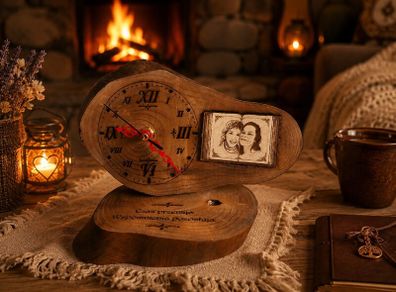 Handcrafted Personalised Wooden Clock  Unique Memory Gift