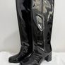 Zara Patent Effect Heeled Boots Black Image 2