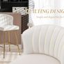 Beige Velvet Bar Stools Set Counter Stools for Dining Room Kitchen Stools with Metal Legs Image 3