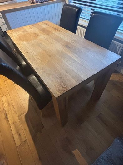 Solid oak table & chairs