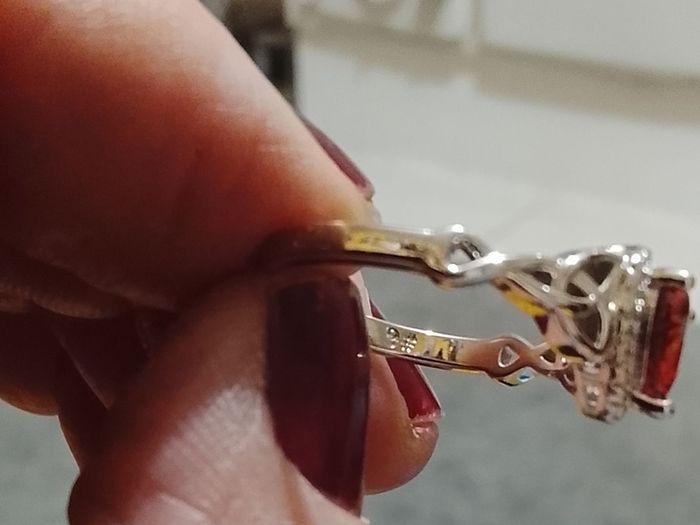 Silver Celtic twist ruby stone ring