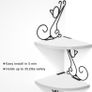 Corner Shelf Wall Mounted, 4 Tier Cat-shaped Corner Shelves Rustic Wood Floating Shelf Metal Corner Stand for Living Room Bedroom Kitchen Office and More White Image 7