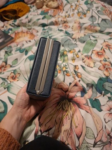 Navy clutch bag