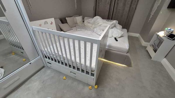 IKEA White Stuva Cot with 2 Drawers 140x70 cm incl. Mattress