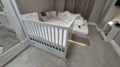 IKEA White Stuva Cot with 2 Drawers 140x70 cm incl. Mattress