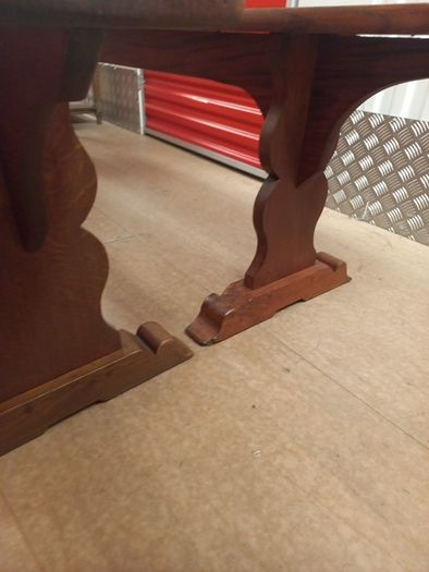Antique 19th Century oak Monastery Table chunky well made solid with amazing patina comes with two large oak benches