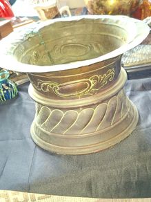 Antique chased Brass Jardiniere Planter with engraved details, Postage Available or Collection