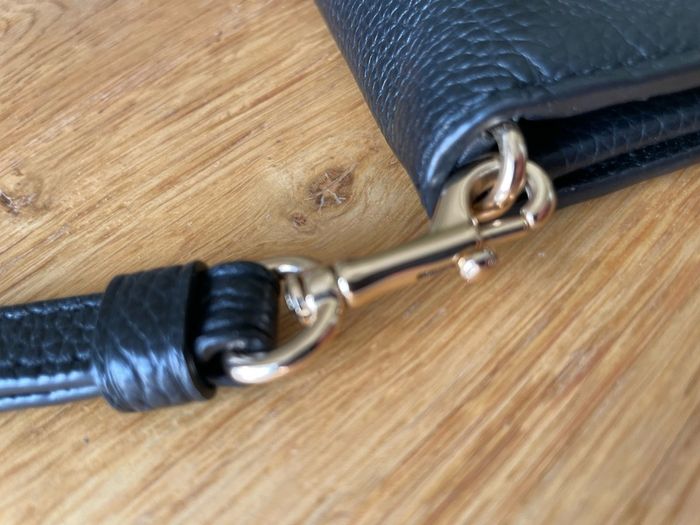 Coach Pebbled Black Leather Phone Wristlet Wallet
