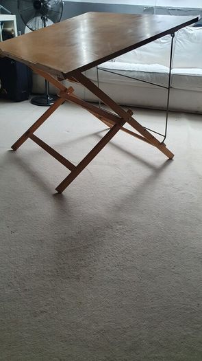 Artists wooden drawing / drafting table with adjustable tilt