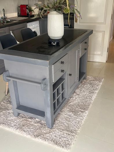 Wooden Grey Kitchen island