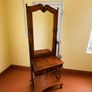 Vintage Wrought Iron & Solid Wood Hall Stand with Full-Length Mirror and Two Drawers Image 2