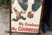 Original 1938 John Gilroy Guinness Poster in Oak Art Deco Frame
