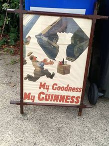 Original 1938 John Gilroy Guinness Poster in Oak Art Deco Frame